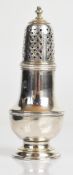 Georgian hallmarked silver pepper of baluster form, London 1763, maker's marks likely SW, height