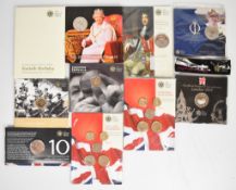 Royal Mint coins comprising two 2011 commemorative coins of the year, 2008 Prince of Wales 60th