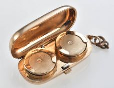 A 9ct gold double sovereign holder, Birmingham 1914, 32.8g