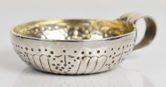 French silver tastevin with 950 grade silver marks, length 10cm, weight 59g