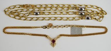 Two Christian Dior vintage necklaces, one with tag