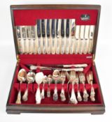 Allander eight place setting canteen of King's pattern silver plated cutlery, in original fitted