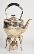 Ushers Brewery, Trowbridge, Wiltshire William Hutton & Sons silver plated spirit kettle with lobed