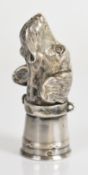 Russian or similar silver novelty shot measure formed as a dog's head, with 84 grade silver marks