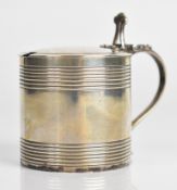 Georgian hallmarked silver mustard, London 1795 maker Charles Aldridge, height 7cm, weight 100g