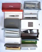 Nine various ballpoint and fountain pens and propelling pencils, comprising Parker silver and gold