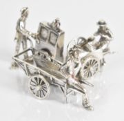 Three Thomas Charles Jarvis novelty hallmarked silver miniature Victorian style figures comprising
