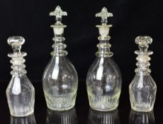 Two pairs of 18thC decanters
