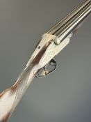 Henry Atkin 12 bore side by side sidelock ejector shotgun with fine rose and scroll engraving to the