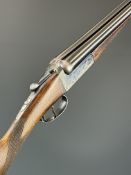 AYA No. 4 16 bore side by side ejector shotgun with named and engraved locks, engraved underside,