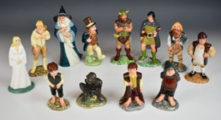 Twelve Royal Doulton Middle Earth Lord of the Rings figures including Gollum, tallest 17cm
