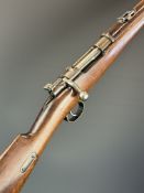 Mauser Model 1896 7x57 bolt-action rifle with adjustable folding ladder sights, sling mounts and