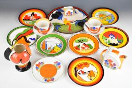Wedgwood and Bradford Exchange Clarice Cliff tea and decorative ware including limited edition '