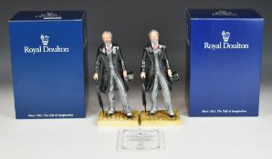 Two limited edition 'Sir Henry Doulton' figures, both boxed, H22cm
