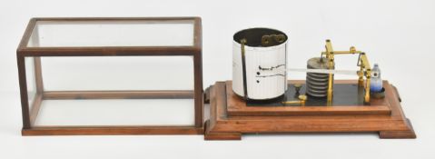 19th or early 20th century mahogany cased barograph, overall length 35cm