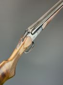 Baikal NK-43E-1C 28 bore side by side ejector shotgun with engraved action, underside and thumb