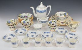 Coalport coffee set in the Revelry pattern, and a quantity of Shelley tea ware, 11224 pattern,