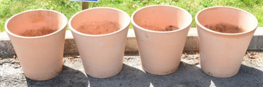 Four matching Performa, Italia terracotta jardinières / garden planters, diameter 36 x H34cm