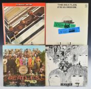 Six Beatles LPs comprising Sgt Pepper's Lonely Hearts Club Band with psychedelic pink/red inner