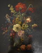 Van Bene continental oil on board still life vase of flowers, signed lower right 73 x 57cm, in