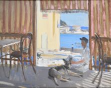 Hamish Constable Paterson (1890-1955) oil on board Cassis sur Mer café scene, signed and dated