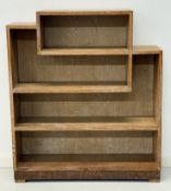 Attributed to Heals Art Deco / Arts & Crafts limed oak bookcase with impressed “10,731” verso, W91 x