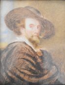 Late 18th or early 19th century portrait miniature on ivory of Rubens, possibly by Charlotte
