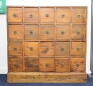 Mahogany cased or similar chest of twenty drawers, possible shopfitting / haberdashery interest. W96