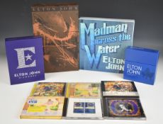 Elton John collection comprising three CD box sets, Elton John To Be Continued four cassette box