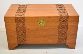 Oriental camphor wood lined chest, W101 x D50 x H55cm