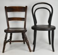 Two 19thC child's chairs including an elm seated example, tallest 58cm