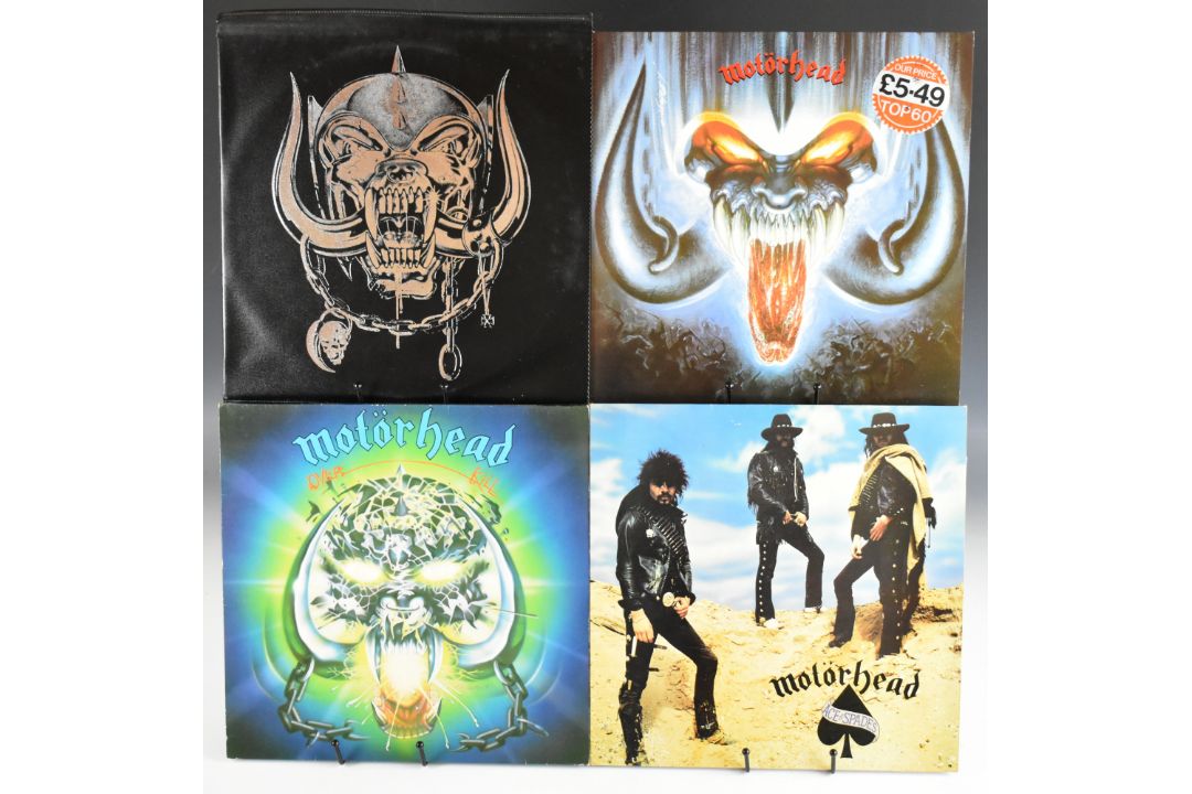 Eight Motorhead LPs plus the Golden Years Live EP. LPs include No Remorse Special Leather Edition - Image 1 of 3