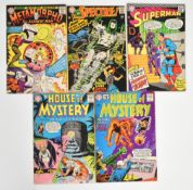 Five Silver Age DC comics comprising The Spectre #1, Metamorpho #1, Superman #191 and House of