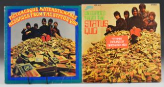 Two copies of the Status Quo LP Picturesque Matchstickable Messages From The Status Quo, one being