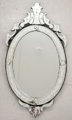 Venetian bevelled glass mirror, 97 x 55cm