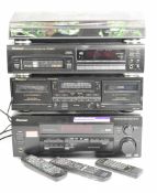 Pioneer Hi-Fi separates comprising PL-990 record player/turntable, CT-W208R cassette deck, PD-M603