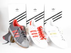 Three pairs of Adidas Superstar 35th Anniversary trainers comprising Red Hot Chili Peppers 133749 (