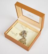 Clogau silver and rose gold heart pendant opening to reveal an angel, in original box