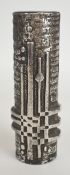 Olav Joff for Polaris c1960s cast stainless steel Brutalist / mid century modern vase, with original