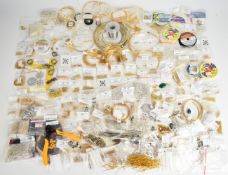 A collection of jewellery making links, clasps, earring wires, silver pendant loops, silver links,