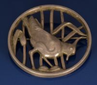 Georg Jensen silver brooch in the form of a lapwing amongst reeds, designed by Hugo Liisberg and