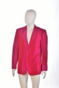 Gianni Versace Couture gentleman's vintage blazer in fuchsia pink silk blend, size 52