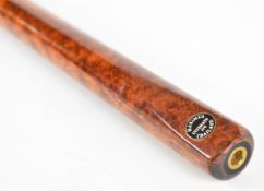 Maximus Ultimate 879 snooker cue modelled as a Burroughs and Watts 'Mannock', with inset plaque to