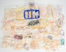 A large collection of pearls for jewellery making