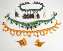 Three Eleyne Williams beaded necklaces, the first necklace 'The First Green Leaf of Spring' made