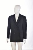 Gianni Versace Couture gentleman's black wool blazer with velvet detailing, size 50