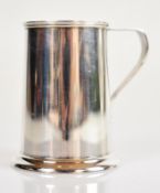 Modern hallmarked silver christening tankard of plain tapering form with gilt interior, Sheffield