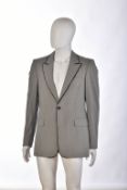 Gianni Versace gentleman's vintage blazer in grey with black piping, size 48