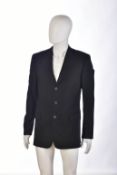 Gianni Versace gentleman's vintage blazer in black with white windowpane stitching, size 48