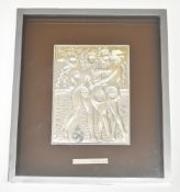 Salvador Dali 1904-1989 Las Tres Gracias (The Three Graces), 925 silver bas relief sculpture,